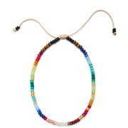 Rainbow Candy Gemstone and 14k Yellow Gold Necklace