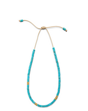 Turquoise Candy Gemstone and 14k Yellow Gold Necklace