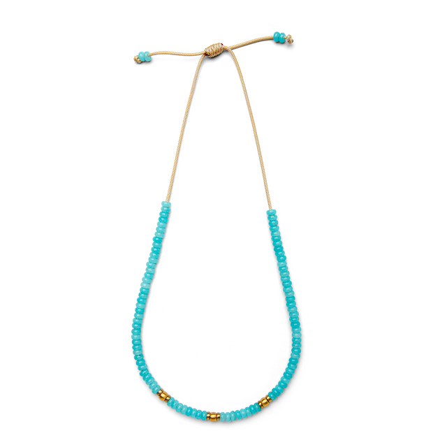 Poolside Candy Gemstone and 14k Yellow Gold Choker