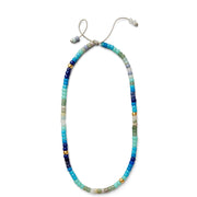 Ocean Blue Gemstone and 14k Yellow Gold Necklace - Caroline Crow Designs