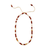 White Turquoise, Agate, Goldstone and 14k Yellow Gold Necklace - Caroline Crow Designs