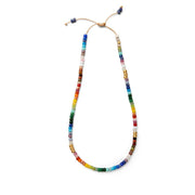 Rainbow Gemstone and 14k Yellow Gold Necklace - Caroline Crow Designs