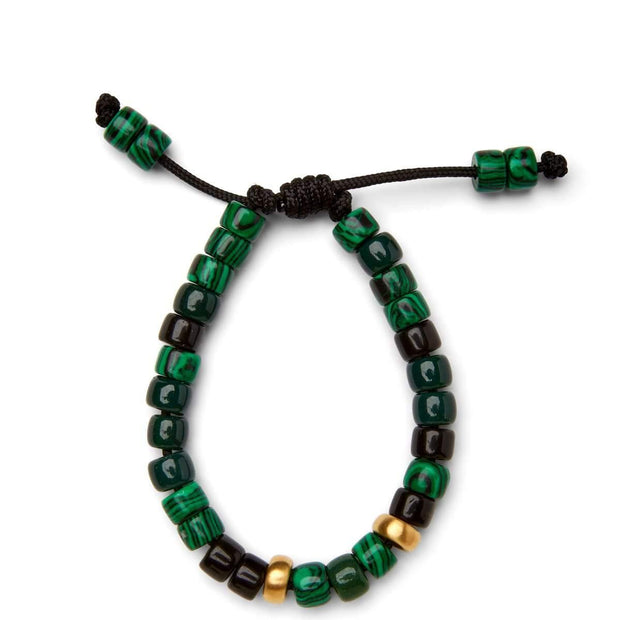 Malachite, Jade, Obsidian and 14k Yellow Gold Bracelet - Caroline Crow Designs