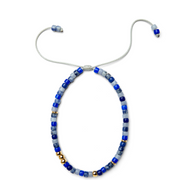 Lapis, Agate, Sodalite and 14k Yellow Gold Necklace