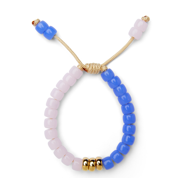 Half and Half, Pink and Lavender Moonstone and 14k Yellow Gold Bracelet