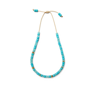 Turquoise, Amazonite and 14k Yellow Gold Necklace