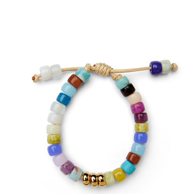 Candy Skies Gemstone and 14k Yellow Gold Bracelet