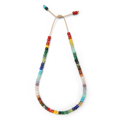 Rainbow Gemstone and 14k Yellow Gold Necklace