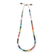 Bright Rainbow Gemstone and 14k Yellow Gold Necklace