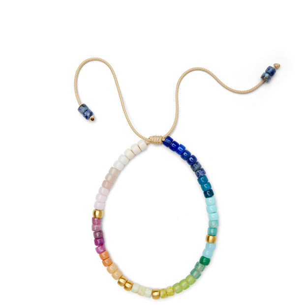 Light Rainbow Ombre and 14k Yellow Gold Choker