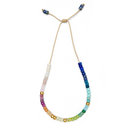 Light Rainbow Ombre and 14k Yellow Gold Choker