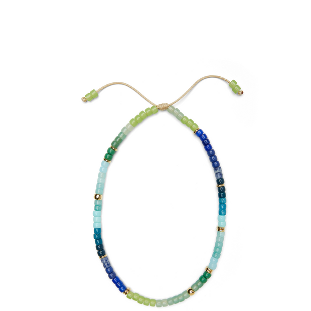 Ocean Ombre and 14k Yellow Gold Necklace