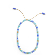 Blue Lace Gemstone and 14k Yellow Gold Necklace