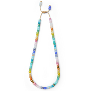 Pastel Rainbow Gemstone and 14k Yellow Gold Necklace