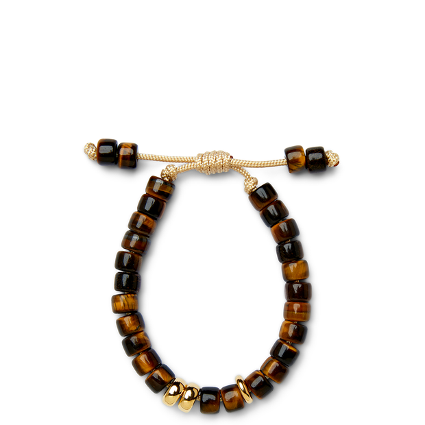 Tiger's Eye and 14k Yellow Gold Bracelet - Caroline Crow Designs