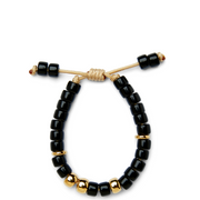 Obsidian and 14k Yellow Gold Bracelet - Caroline Crow Designs