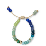 Bright Ocean Ombre and 14k Yellow Gold Bracelet